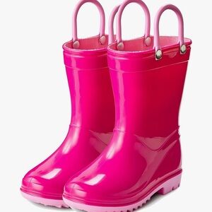 PUDDLE PLAY Bright Pink Rain Boots